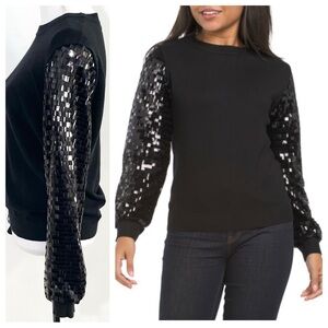 🆕Sioni Women’s Mixed Media Sequin Mid-Weight Sweater
